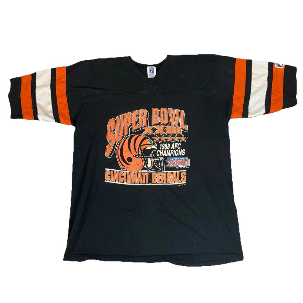 Vintage‎ Cincinnati Bengals Super Bowl Logo 7 Jersey Shirt 1988 Men’s Large